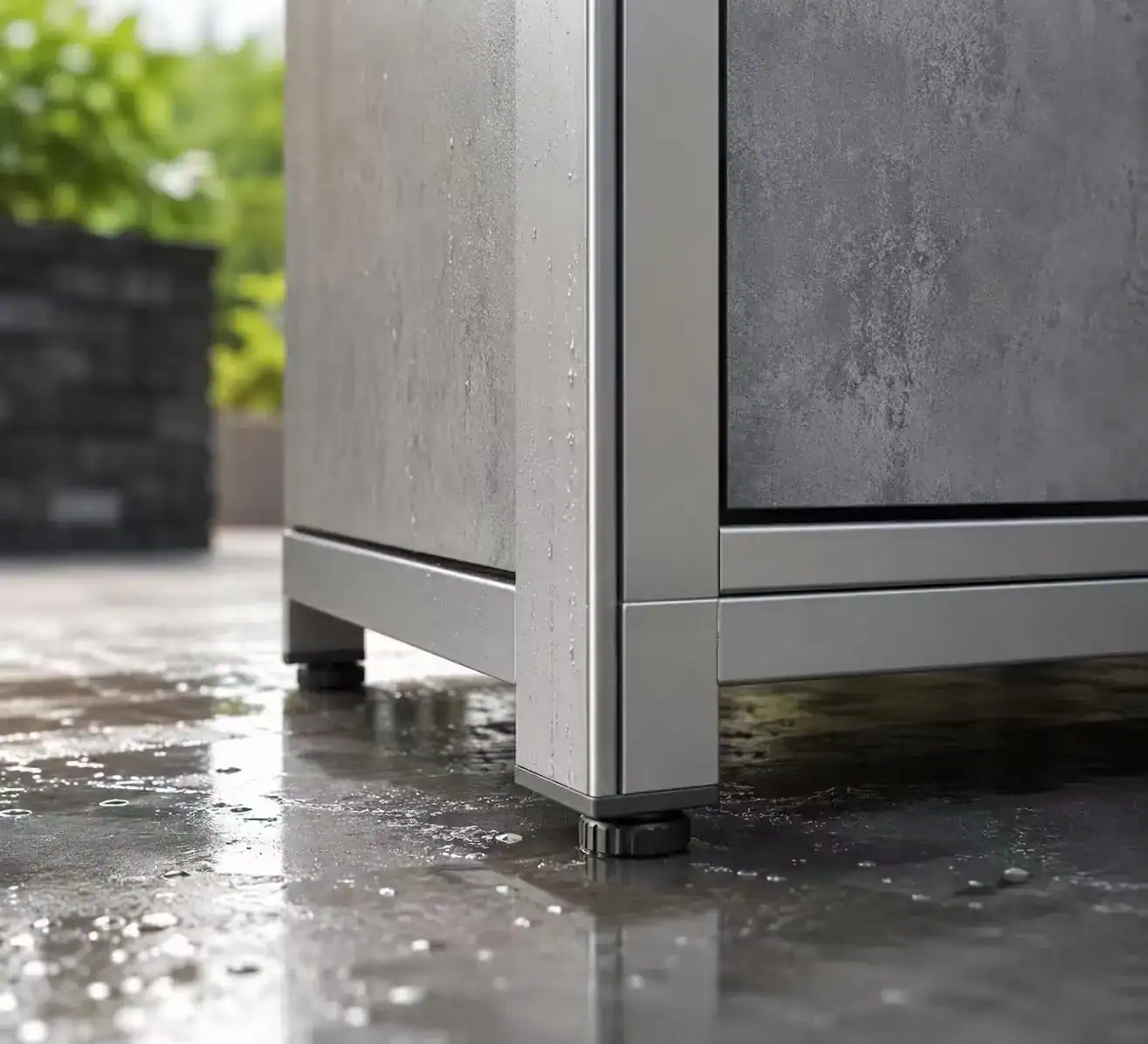 Garden outdoor kitchen cabinet with waterproof outdoor cabinet structure