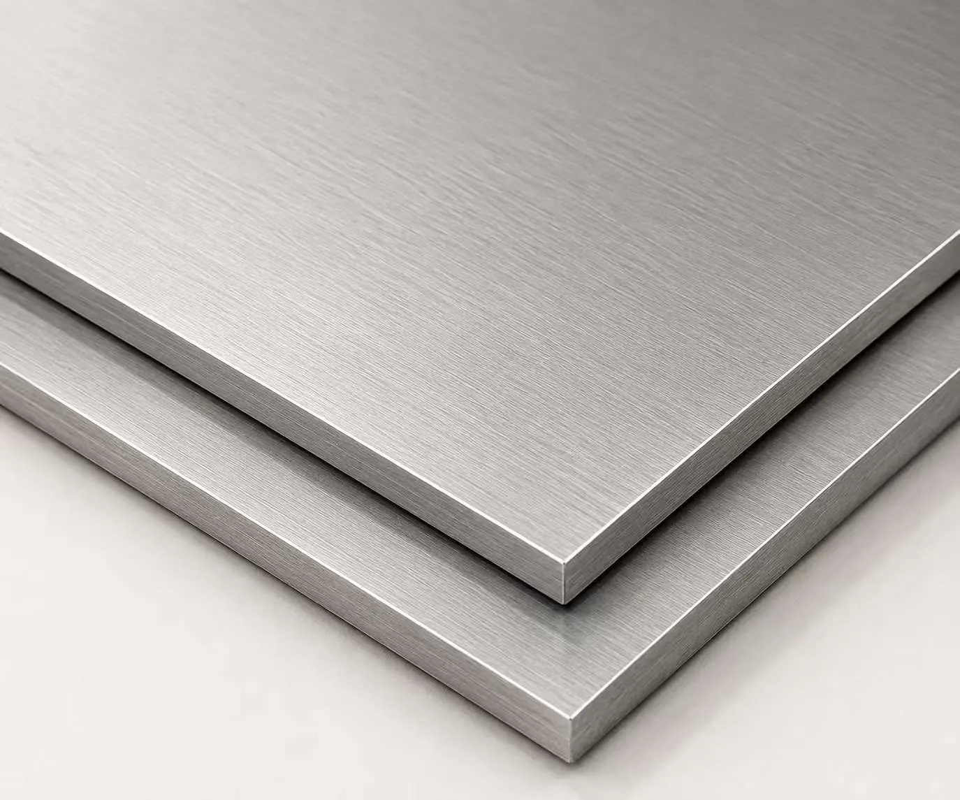 Brushed stainless steel material close-up for weather-resistant outdoor cabinets