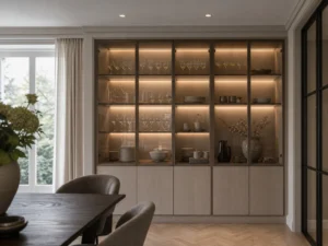 How to Plan a Glass Display Cabinet with LED Lights That Does Not Look Cluttered