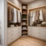 Small Walk In Closet Corner Storage Planning