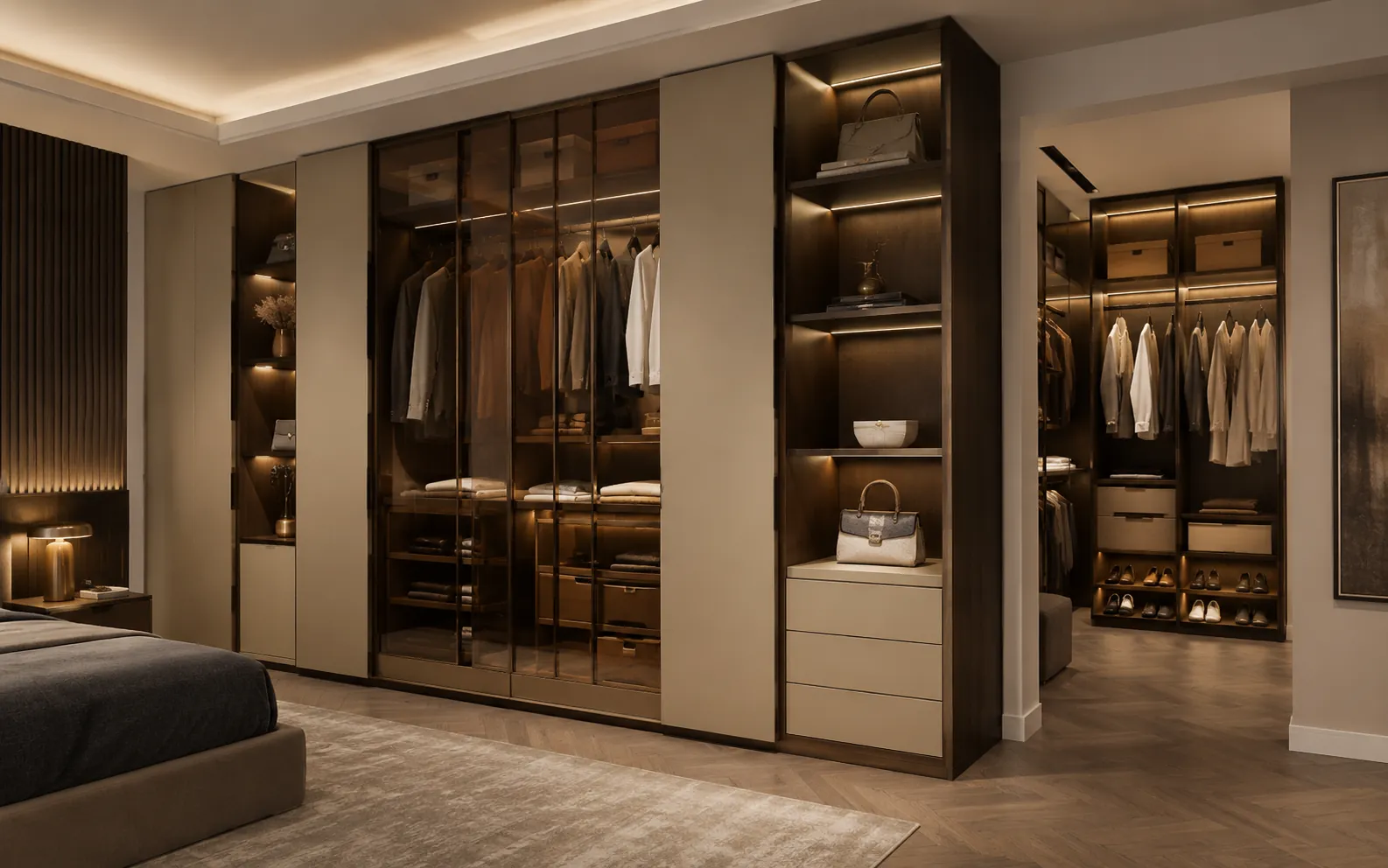Custom closet and wardrobe solution for bedroom and walk-in closet