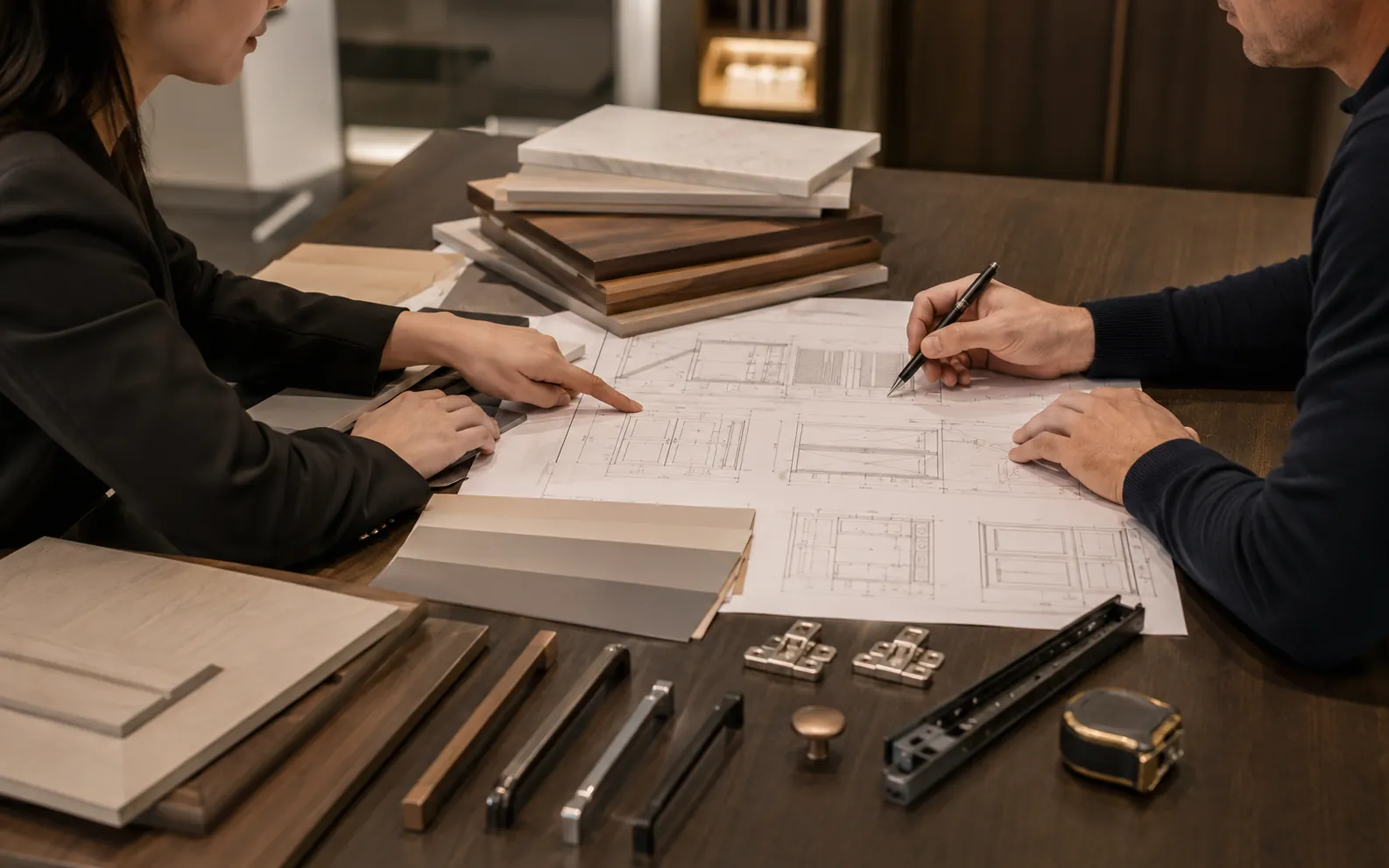Custom cabinet dimensions and production drawing confirmation