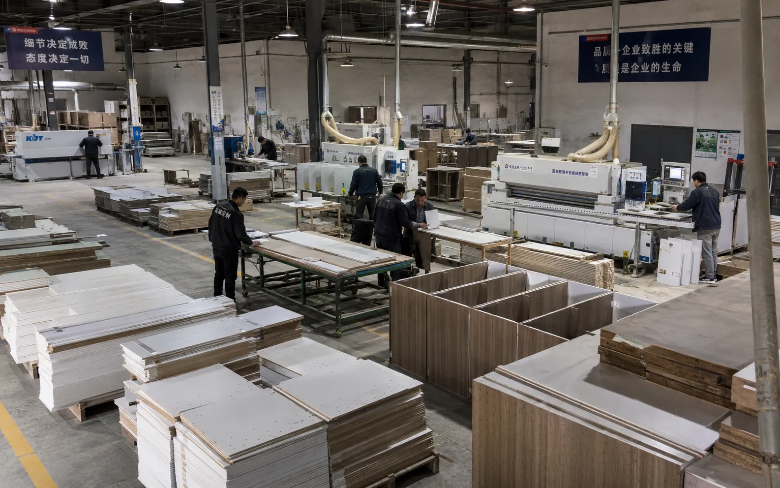 Custom cabinet factory production and quality inspection
