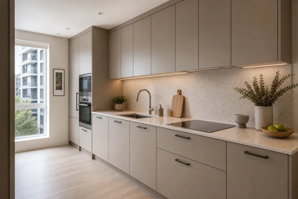 Custom Galley Kitchen Cabinet for Apartment Renovation