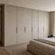 Linen Finish Fitted Wardrobe with Leather Pull Handles