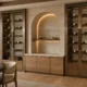 Luxury Stainless Steel Wine Cabinet with Bronze Framing