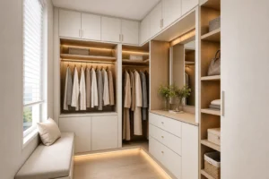 Custom Small Walk-In Closet for Compact Bedroom Storage image 1