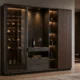 Stainless Steel Wine Display Cabinet with Smoked Glass
