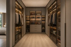 Custom U-Shaped Walk-In Closet for Luxury Dressing Rooms image 1
