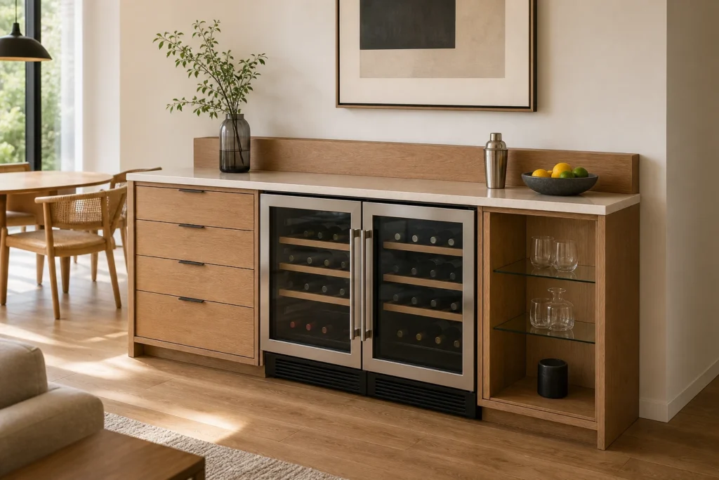Under Counter Stainless Steel Wine Cabinet for Home Bars