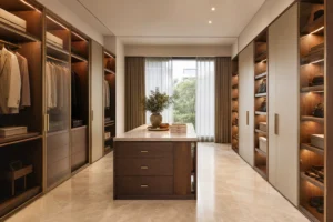 Custom Walk-In Closet with Island for Luxury Bedroom Suites image 1