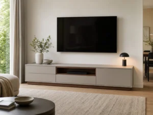 Drawers, Flap Doors or Open Niches? TV Console Cable Management Cabinet Planning for Low Profiles