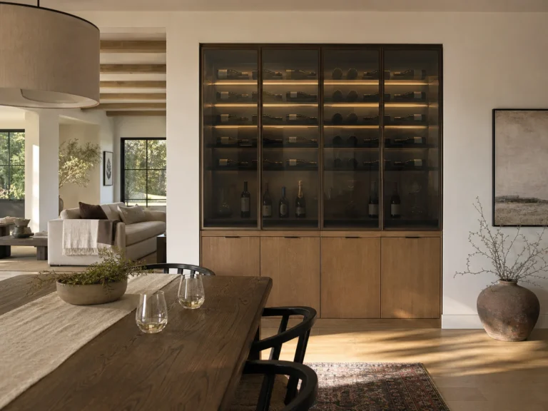 Smoked Glass Wine Cabinet for Dining Areas: Show Less, Not Nothing