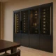 Black Stainless Steel Wine Cabinet with Smoked Glass Door