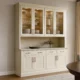 Cream Sideboard Hutch Cabinet with Glass Doors
