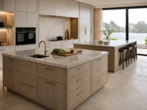 Double Island Kitchen Cabinet with Prep Sink image 1