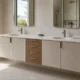 Double Sink Bathroom Vanity with Central Drawer Stack