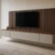 Floating TV Cabinet with Slatted Back Panel