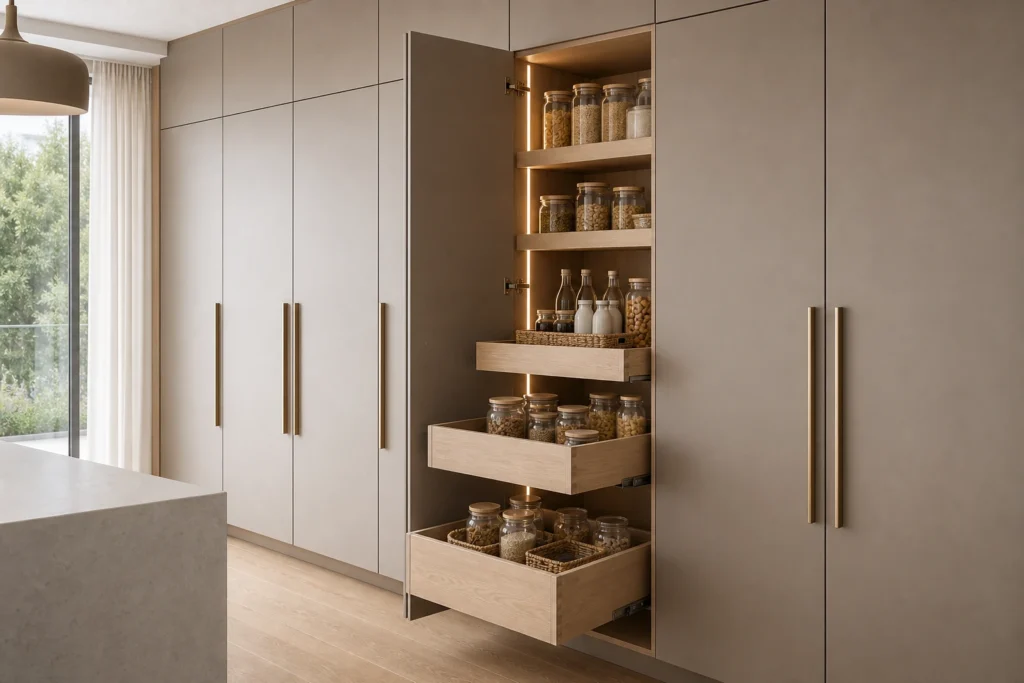 Full Height Pantry Cabinet with Pull Out Shelves