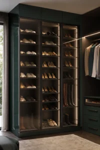 Glass Door Shoe Wardrobe Cabinet image 1