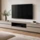 Low Profile TV Console Cabinet with Cable Management