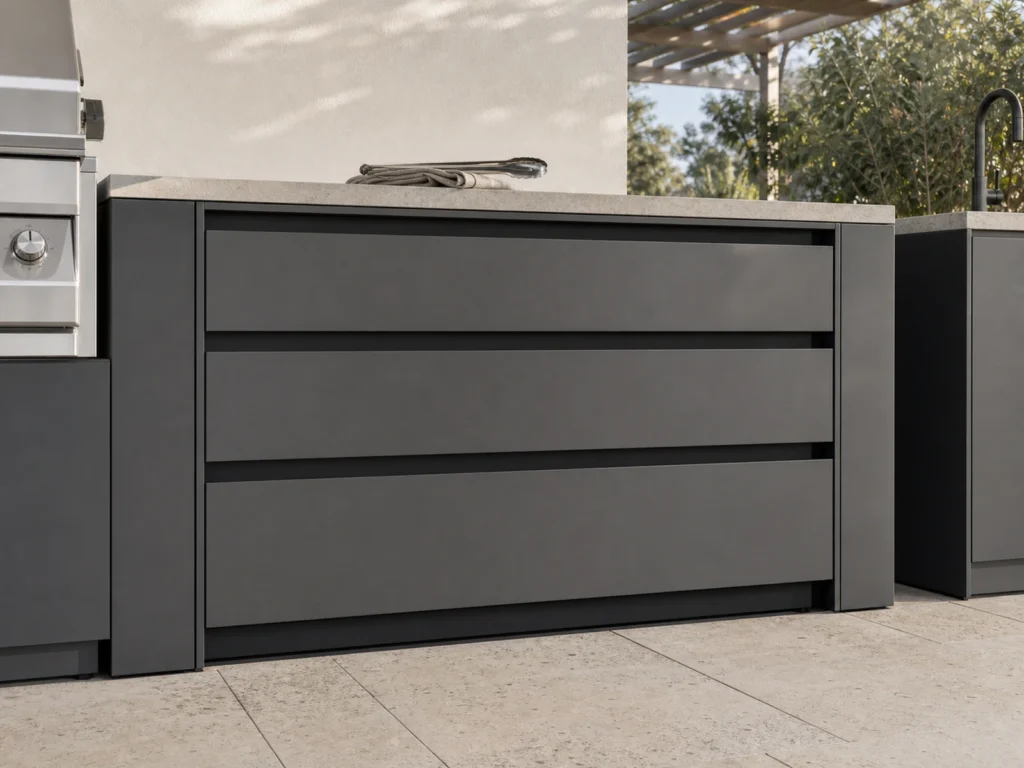 Powder Coated Aluminum Outdoor Kitchen Drawer Cabinet